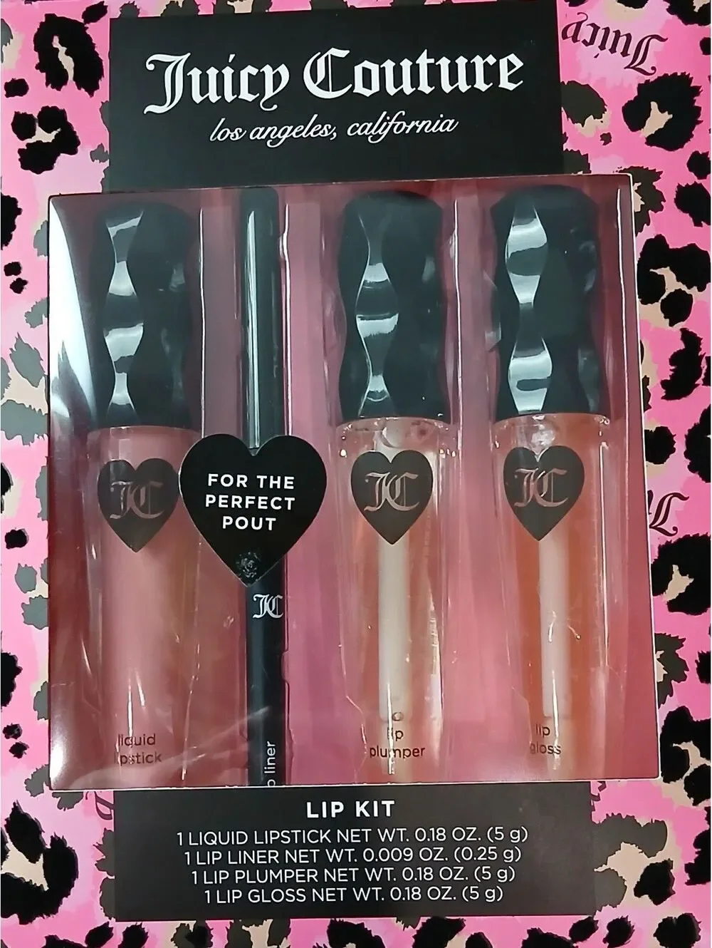 Juicy Couture 4 Pc Lip Kit Lipstick Liner Plumper Gloss Makeup Gift Set NIB